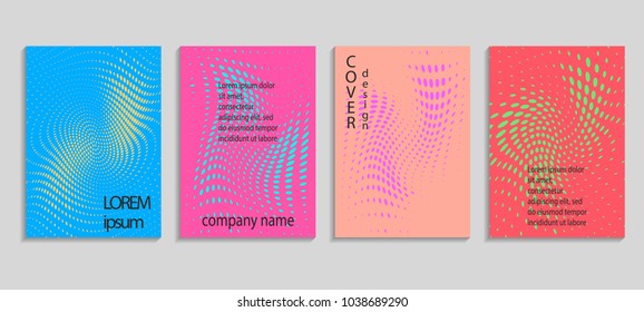 Minimal abstract vector halftone cover design template. Future geometric gradient background. Vector templates for placards, banners, flyers, presentations and reports