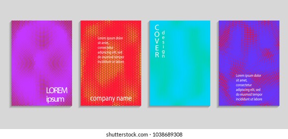 Minimal abstract vector halftone cover design template. Future geometric gradient background. Vector templates for placards, banners, flyers, presentations and reports