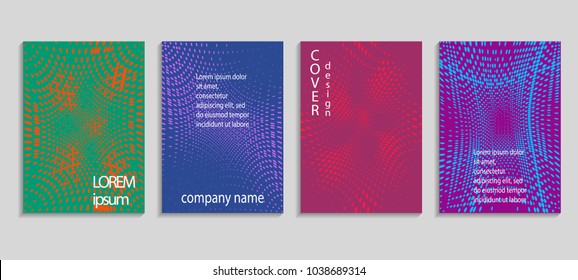Minimal abstract vector halftone cover design template. Future geometric gradient background. Vector templates for placards, banners, flyers, presentations and reports