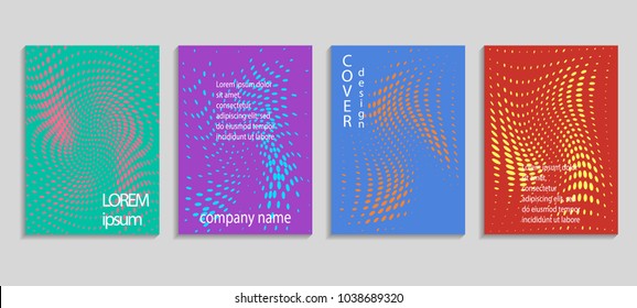 Minimal abstract vector halftone cover design template. Future geometric gradient background. Vector templates for placards, banners, flyers, presentations and reports