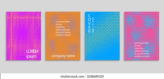 Minimal abstract vector halftone cover design template. Future geometric gradient background. Vector templates for placards, banners, flyers, presentations and reports