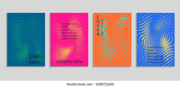 Minimal abstract vector halftone cover design template. Future geometric gradient background. Vector templates for placards, banners, flyers, presentations and reports