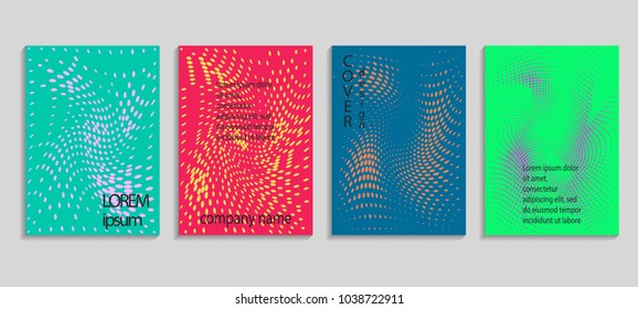 Minimal abstract vector halftone cover design template. Future geometric gradient background. Vector templates for placards, banners, flyers, presentations and reports