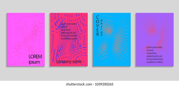 Minimal abstract vector halftone cover design template. Future geometric gradient background. Vector templates for placards, banners, flyers, presentations and reports