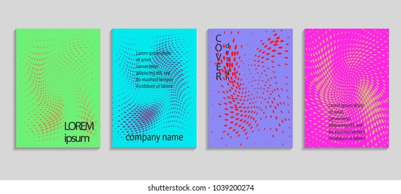Minimal abstract vector halftone cover design template. Future geometric gradient background. Vector templates for placards, banners, flyers, presentations and reports