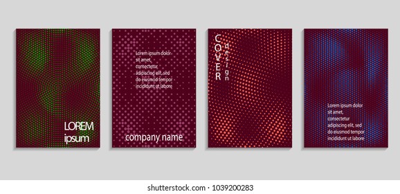 Minimal abstract vector halftone cover design template. Future geometric gradient background. Vector templates for placards, banners, flyers, presentations and reports