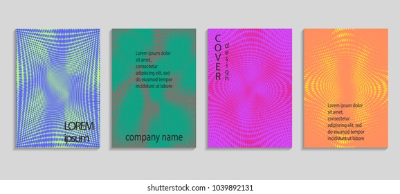 Minimal abstract vector halftone cover design template. Future geometric gradient background. Vector templates for placards, banners, flyers, presentations and reports