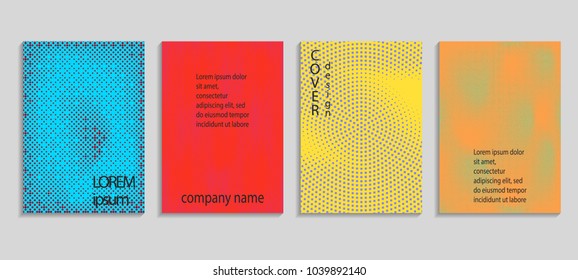 Minimal abstract vector halftone cover design template. Future geometric gradient background. Vector templates for placards, banners, flyers, presentations and reports