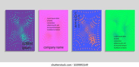 Minimal abstract vector halftone cover design template. Future geometric gradient background. Vector templates for placards, banners, flyers, presentations and reports