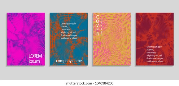 Minimal abstract vector halftone cover design template. Future geometric gradient background. Vector templates for placards, banners, flyers, presentations and reports