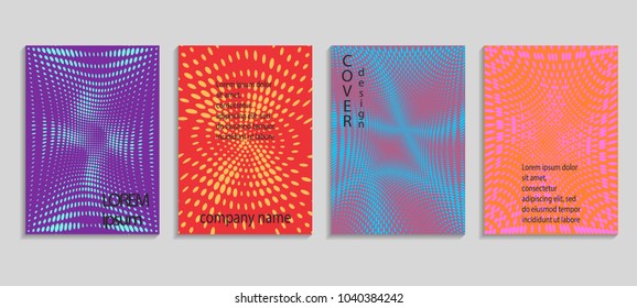 Minimal abstract vector halftone cover design template. Future geometric gradient background. Vector templates for placards, banners, flyers, presentations and reports