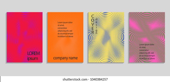 Minimal abstract vector halftone cover design template. Future geometric gradient background. Vector templates for placards, banners, flyers, presentations and reports