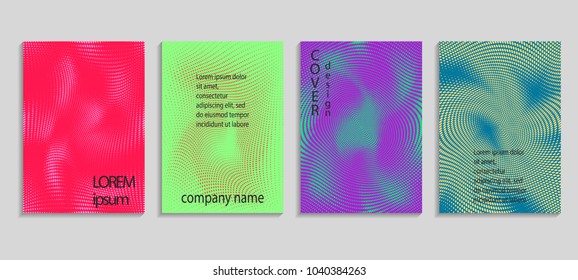 Minimal abstract vector halftone cover design template. Future geometric gradient background. Vector templates for placards, banners, flyers, presentations and reports