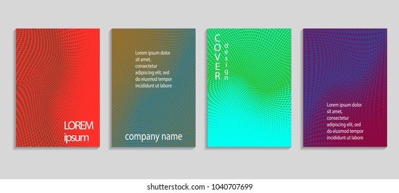 Minimal abstract vector halftone cover design template. Future geometric gradient background. Vector templates for placards, banners, flyers, presentations and reports