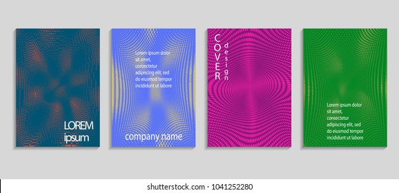 Minimal abstract vector halftone cover design template. Future geometric gradient background. Vector templates for placards, banners, flyers, presentations and reports
