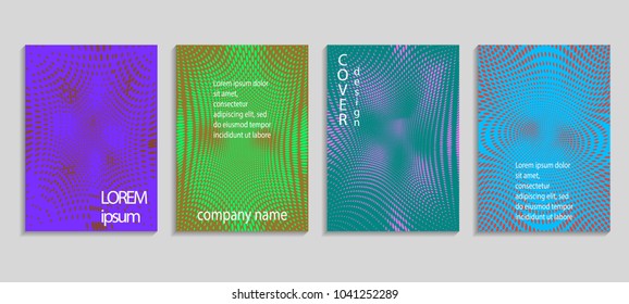 Minimal abstract vector halftone cover design template. Future geometric gradient background. Vector templates for placards, banners, flyers, presentations and reports