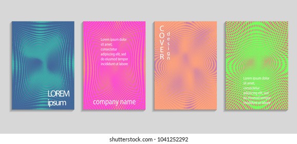 Minimal abstract vector halftone cover design template. Future geometric gradient background. Vector templates for placards, banners, flyers, presentations and reports