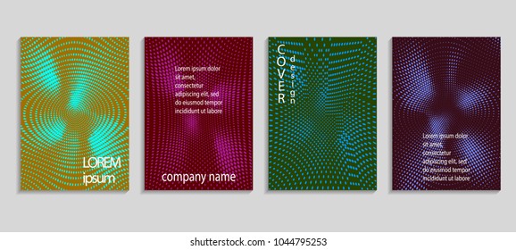 Minimal abstract vector halftone cover design template. Future geometric gradient background. Vector templates for placards, banners, flyers, presentations and reports