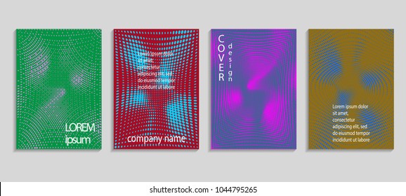 Minimal abstract vector halftone cover design template. Future geometric gradient background. Vector templates for placards, banners, flyers, presentations and reports