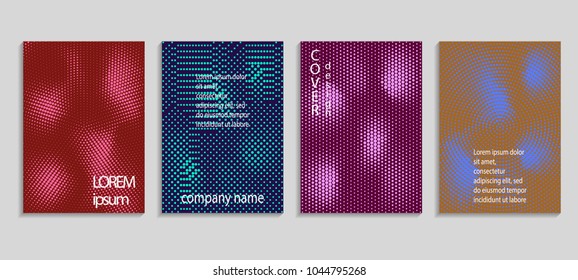 Minimal abstract vector halftone cover design template. Future geometric gradient background. Vector templates for placards, banners, flyers, presentations and reports