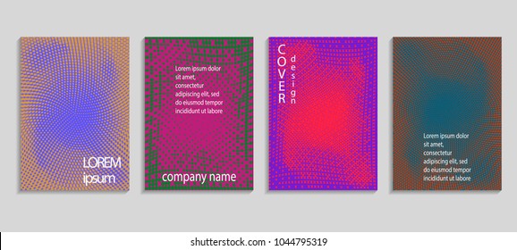 Minimal abstract vector halftone cover design template. Future geometric gradient background. Vector templates for placards, banners, flyers, presentations and reports