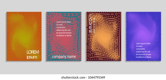 Minimal abstract vector halftone cover design template. Future geometric gradient background. Vector templates for placards, banners, flyers, presentations and reports