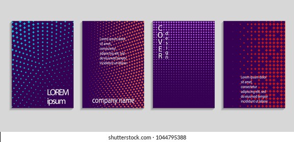 Minimal abstract vector halftone cover design template. Future geometric gradient background. Vector templates for placards, banners, flyers, presentations and reports