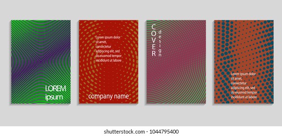 Minimal abstract vector halftone cover design template. Future geometric gradient background. Vector templates for placards, banners, flyers, presentations and reports