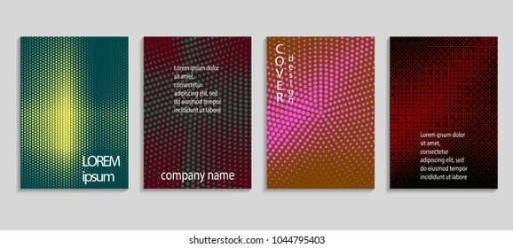 Minimal abstract vector halftone cover design template. Future geometric gradient background. Vector templates for placards, banners, flyers, presentations and reports