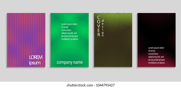 Minimal abstract vector halftone cover design template. Future geometric gradient background. Vector templates for placards, banners, flyers, presentations and reports