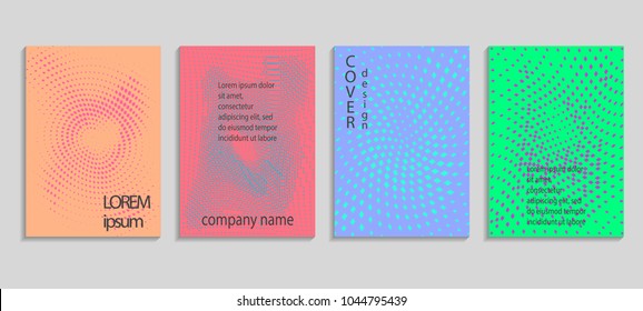 Minimal abstract vector halftone cover design template. Future geometric gradient background. Vector templates for placards, banners, flyers, presentations and reports