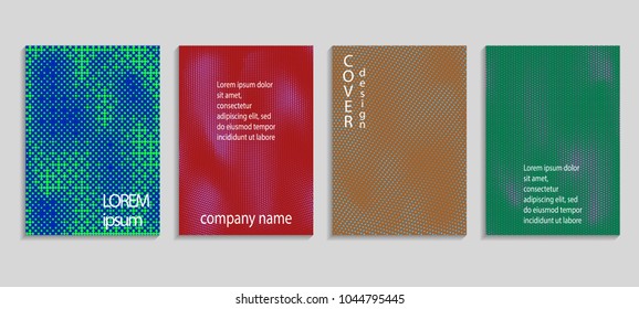 Minimal abstract vector halftone cover design template. Future geometric gradient background. Vector templates for placards, banners, flyers, presentations and reports