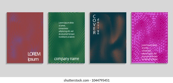 Minimal abstract vector halftone cover design template. Future geometric gradient background. Vector templates for placards, banners, flyers, presentations and reports
