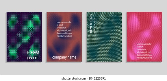 Minimal abstract vector halftone cover design template. Future geometric gradient background. Vector templates for placards, banners, flyers, presentations and reports