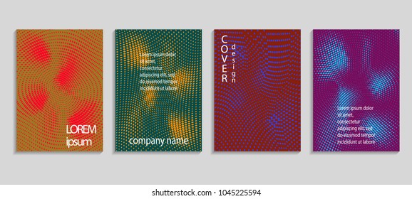 Minimal abstract vector halftone cover design template. Future geometric gradient background. Vector templates for placards, banners, flyers, presentations and reports