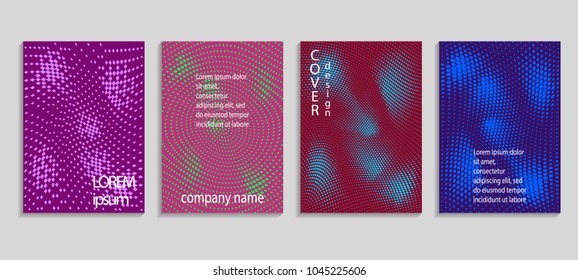 Minimal abstract vector halftone cover design template. Future geometric gradient background. Vector templates for placards, banners, flyers, presentations and reports