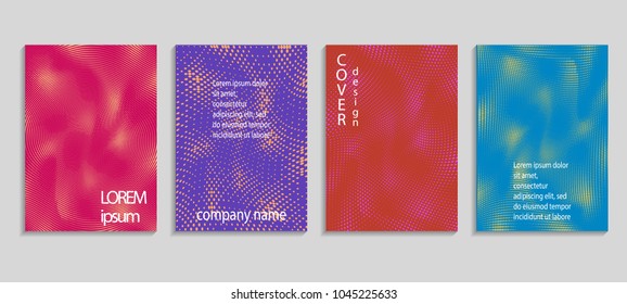 Minimal abstract vector halftone cover design template. Future geometric gradient background. Vector templates for placards, banners, flyers, presentations and reports