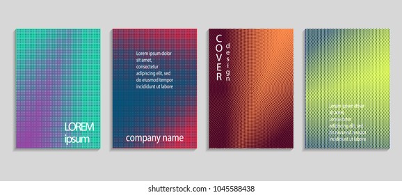 Minimal abstract vector halftone cover design template. Future geometric gradient background. Vector templates for placards, banners, flyers, presentations and reports