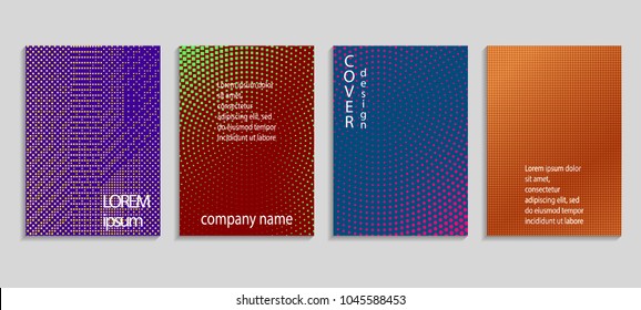 Minimal abstract vector halftone cover design template. Future geometric gradient background. Vector templates for placards, banners, flyers, presentations and reports