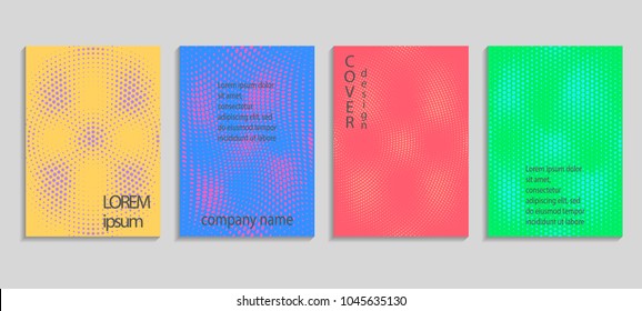 Minimal abstract vector halftone cover design template. Future geometric gradient background. Vector templates for placards, banners, flyers, presentations and reports