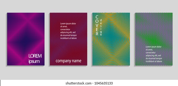 Minimal abstract vector halftone cover design template. Future geometric gradient background. Vector templates for placards, banners, flyers, presentations and reports