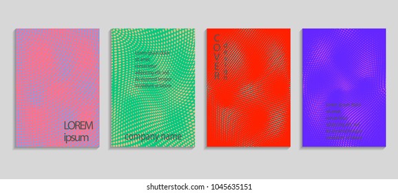 Minimal abstract vector halftone cover design template. Future geometric gradient background. Vector templates for placards, banners, flyers, presentations and reports