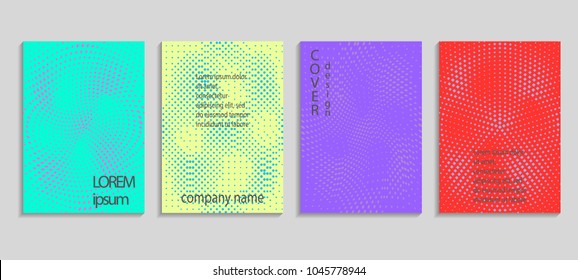 Minimal abstract vector halftone cover design template. Future geometric gradient background. Vector templates for placards, banners, flyers, presentations and reports