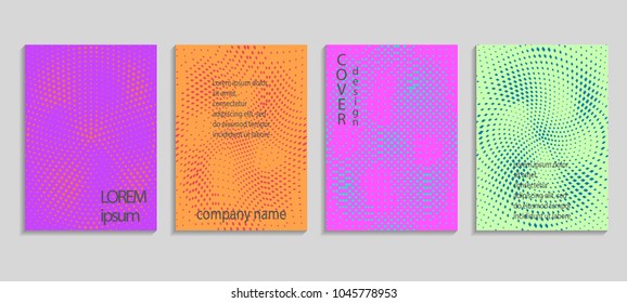 Minimal abstract vector halftone cover design template. Future geometric gradient background. Vector templates for placards, banners, flyers, presentations and reports