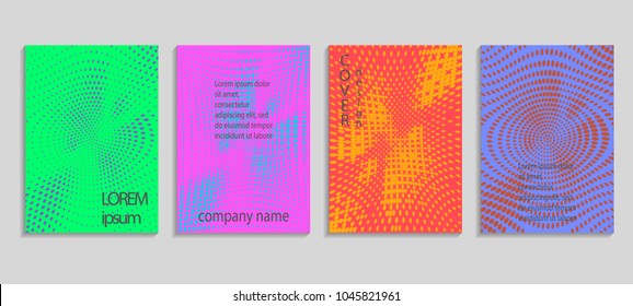 Minimal abstract vector halftone cover design template. Future geometric gradient background. Vector templates for placards, banners, flyers, presentations and reports