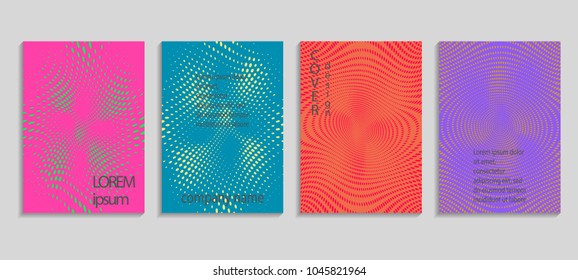Minimal abstract vector halftone cover design template. Future geometric gradient background. Vector templates for placards, banners, flyers, presentations and reports