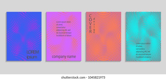 Minimal abstract vector halftone cover design template. Future geometric gradient background. Vector templates for placards, banners, flyers, presentations and reports