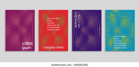 Minimal abstract vector halftone cover design template. Future geometric gradient background. Vector templates for placards, banners, flyers, presentations and reports