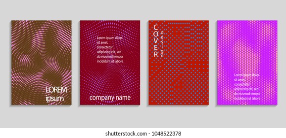 Minimal abstract vector halftone cover design template. Future geometric gradient background. Vector templates for placards, banners, flyers, presentations and reports