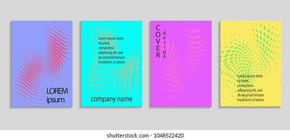 Minimal abstract vector halftone cover design template. Future geometric gradient background. Vector templates for placards, banners, flyers, presentations and reports